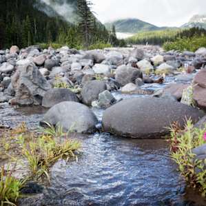 Cold glacier water.