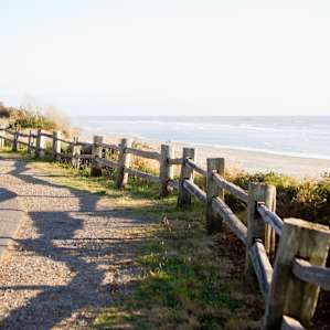 Walk along the bluff to the beach access.