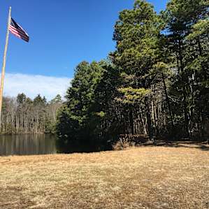 You can pitch in an open area or wooded areas, there a few different spots within the property you can set up camp.