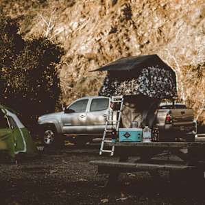 tent picnic table lodging