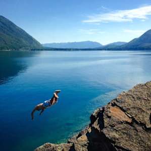 Walk a half mile to one mile north of the campground along Lake McDonald to find nice serene areas to go swimming, fishing or to just take in the view.