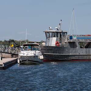 No cars on the island, but there's a bustling marina!