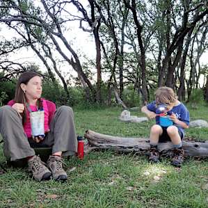 Lots of grass, logs, and star filled skies at night