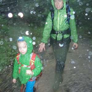 When it rains it pours. We were stuck in the park until the rivers went down. This morning, the trail earned it's name.