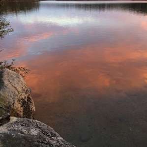 spring sunset on grout pond