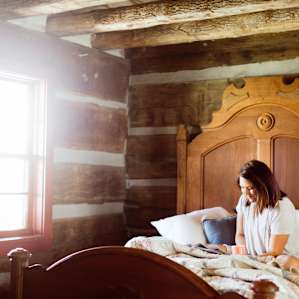 One of the best things about the cabin is all the windows! Light pours through but the cabin stays cool inside. Perfect reading conditions.