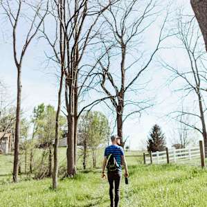 The walk back to the farm from the campsites.