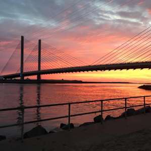 View of the bridge from the campground