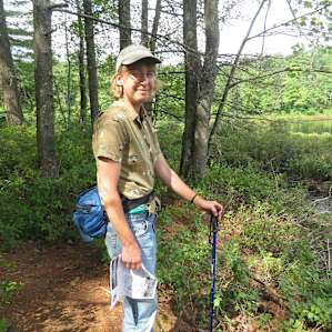 Hiking around a pond @ Greenfield State Park