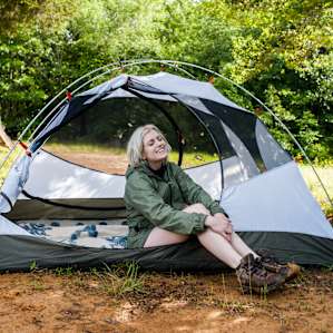 Hanging out at camp near the back of the property.