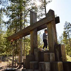 A place for the kids to burn some energy at Glacier View Campground