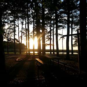 View from our campsite at sunset.