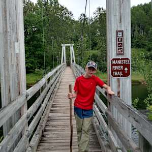 Sweet Mackinac bridge replica over Manistee River