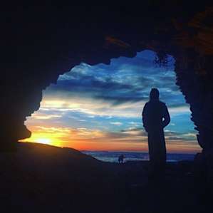 The beach is a short walk from the campground and the winter sunsets can be unreal.