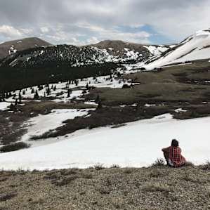 At the top of the trail road.