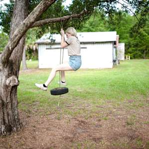 There's a swing right outside your door!