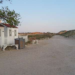 Cute pit toilets next to the lighthouse trail