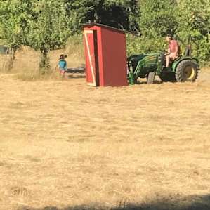 Jacob delivers the composting outhouse