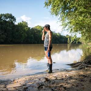 The Amite River which meanders down to the gulf.