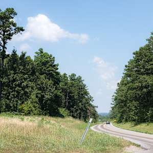 The ride up through the Ozarks.
