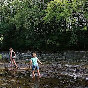 My kids enjoyed playing in the river.