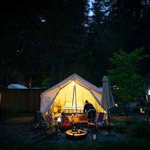 people lodging camper
