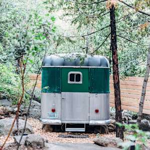 Trail Chief has it's original canvas walls and a fiberglass top!