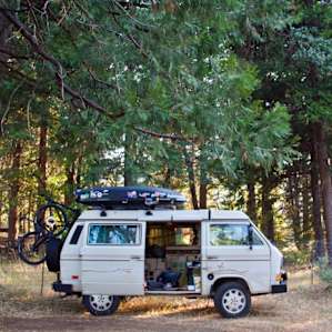 Perfect place to park your van for the night near Mt. Shasta!