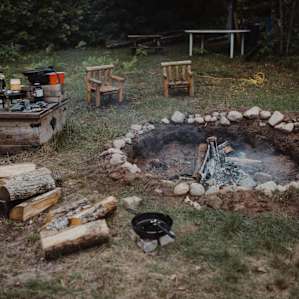 Firepit and cooking area