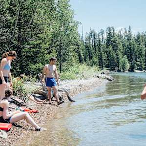 Enjoying one of the many Jackson Lake islands