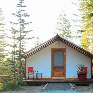 Morning light over Cabin 1