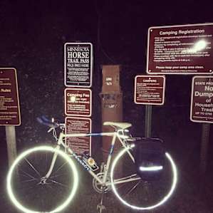 Arriving at night by bike was quite the adventure, but we made it!