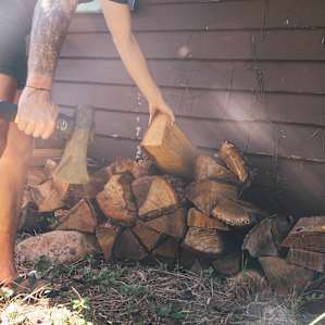 Firewood provided - wear your closed toed shoes if you're chopping wood, you animals.
