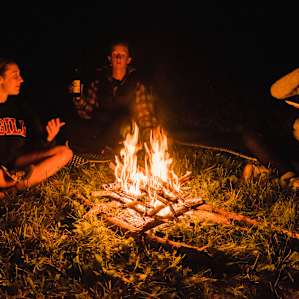 Great place to kick back and chat around a fire (P.S peach bombs are amazing- you take a peach, cut it in half and take the pit out, fill the center of the peach with a marshmallow, wrap the peach in tinfoil and set it on hot coals for a while ) Enjoy!
