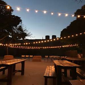Dining area in the evening.