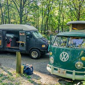 Picnic and camp areas are separated from vehicle camping in each site, but there is plenty of parking.