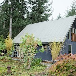 The hosts' house, across the garden from the Yurt.