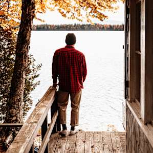 Front Porch overlooking the Lake front Gartland property.