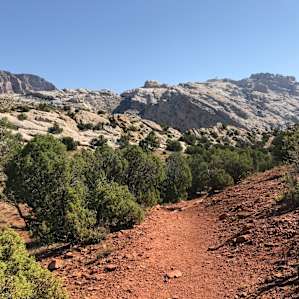 Hiking near the Silence Trail with lovely views of Split Mountain