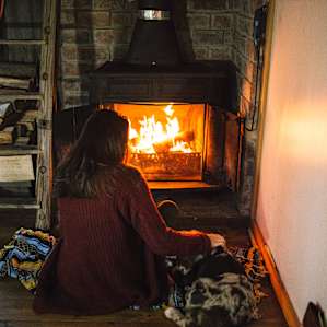 we loved warming ourselves by the fire!