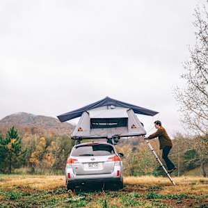 finishing setting up camp