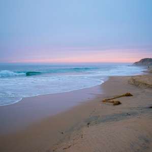 The sunset starts to get so beautiful on the beach.