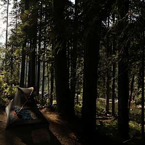My campsite overlooking the river