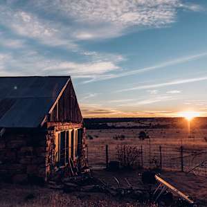 Sunrise over the cabin