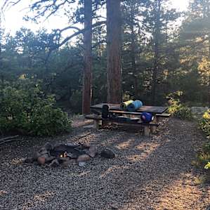happy to have a campfire (glad to be without a fire ban!).