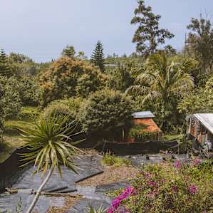 The view of the ocean and the front of the property from the deck