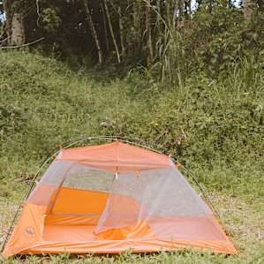 The flat area Rufus cleared for tents to be set up