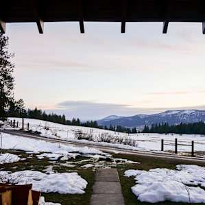 Here's the view right from the porch looking straight out. We love sipping on our tea and coffee on the porch!