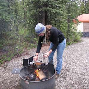Cooking dinner in Denali