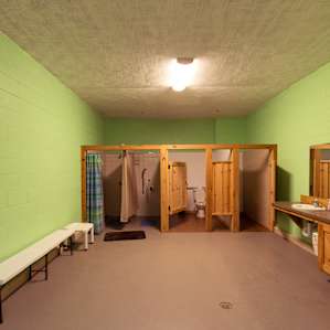 A spacious, clean bathroom provides modern facilities.